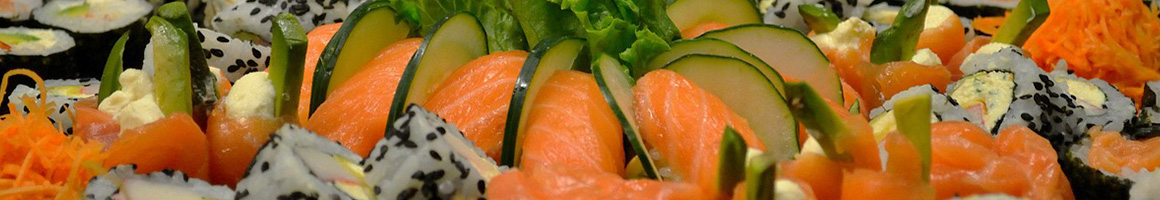 Eating Seafood Sushi at Mitch's Fish Market & Sushi Bar restaurant in Honolulu, HI.